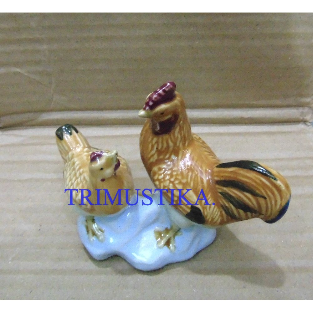 Patung Ayam Jantan dan Betina keramik Best Quality