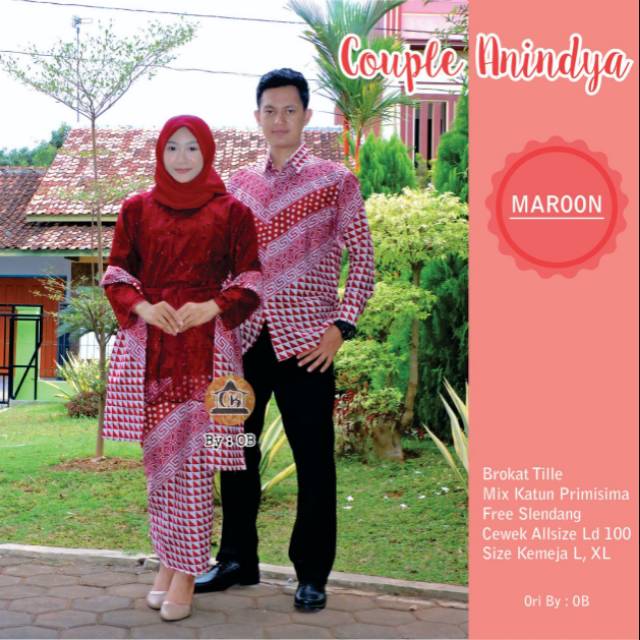 BAJU COUPLE BROKAT SELENDANG MODERN