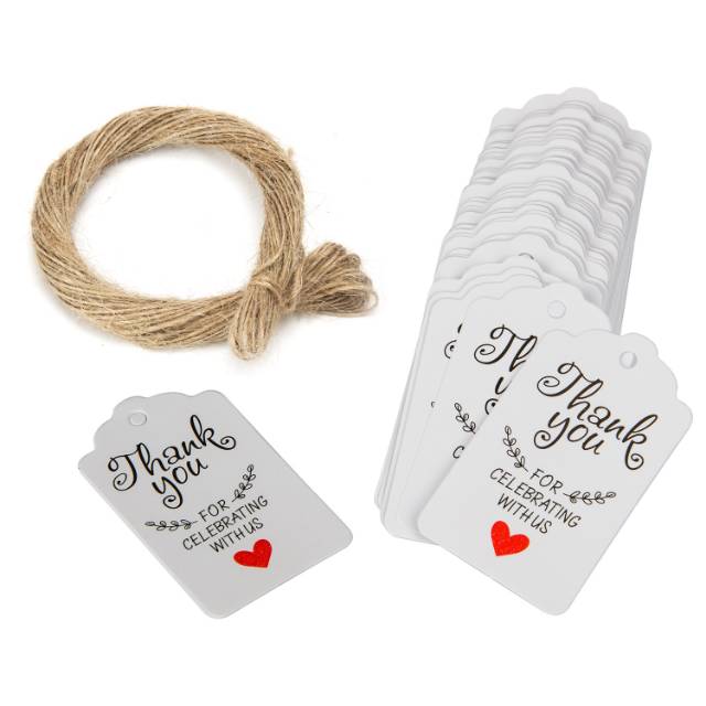 Hang Tag Thank You For Celebrating With Us Name Tag Murah Tag Soevenir Kartu Ucapan Terimakasih Shopee Indonesia