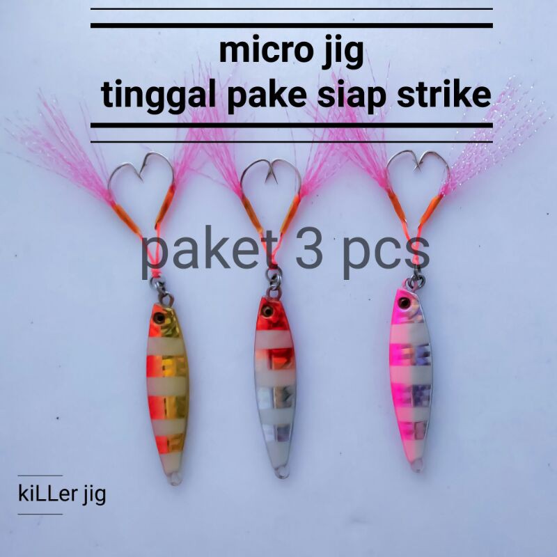 3pcs micro jig umpan microjig 15g 10g micro jig 15g micro jig 15 gram micro jig micro jig kiler