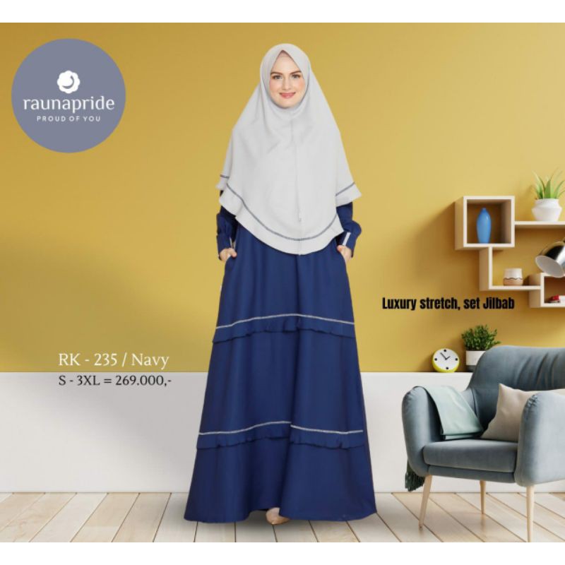 Gamis Syar'i Rauna - Gamis Set hijab - Gamis Jumbo  - Gamis Polos Rauna Origin