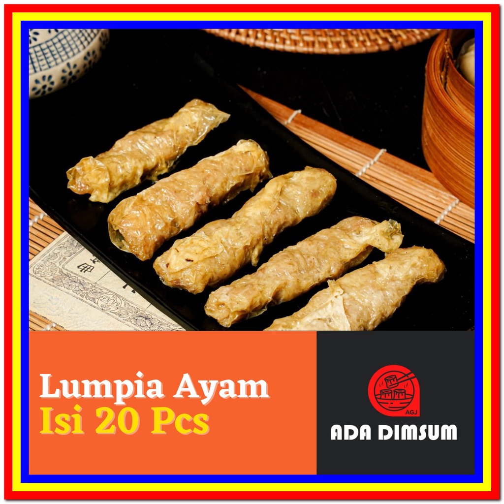 

LUMPIA AYAM Kemasan Vacum Plus Saos Sambal | ISI 20 Pcs | Berat 30gr/Pcs | ADA DIMSUM | DIMSUM FROZEN FOOD | PABRIK DIMSUM | FROZEN DIMSUM | DIMSUM HALAL | DIMSUM BEKU | DIMSUM MURAH | DIMSUM MIX