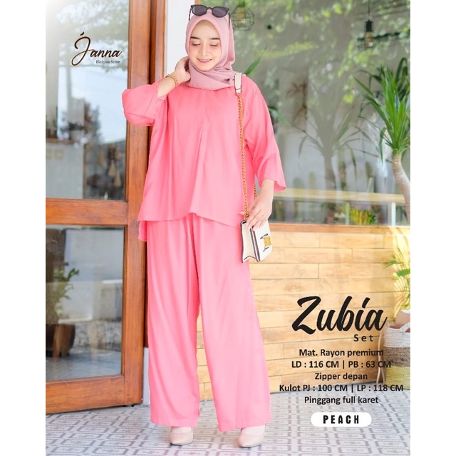 NEW ZUBIA SET LD116 BUSUI MATT RAYON PREMIUM ZIPER DEPAN ORIGINAL JANNA