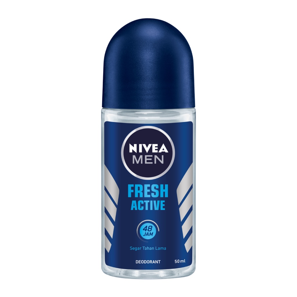 NIVEA MEN Deodorant Roll On Fresh Active 50ml - Menyegarkan dan memberikan perlindungan kulit ketiak