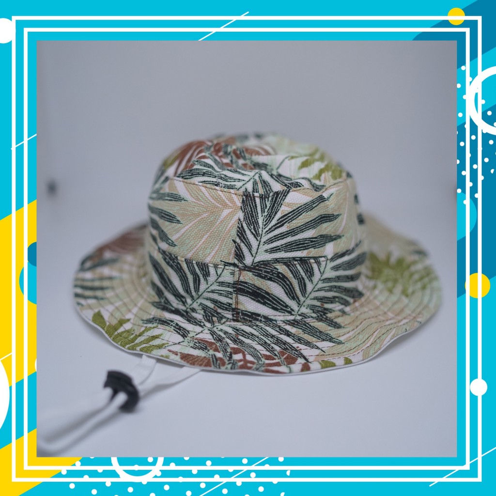 Topi Anak dan Balita / Rimba / Bucket / Motif Dedaunan / Berbagai Variasi / Dengan Tali / Kanvas-4
