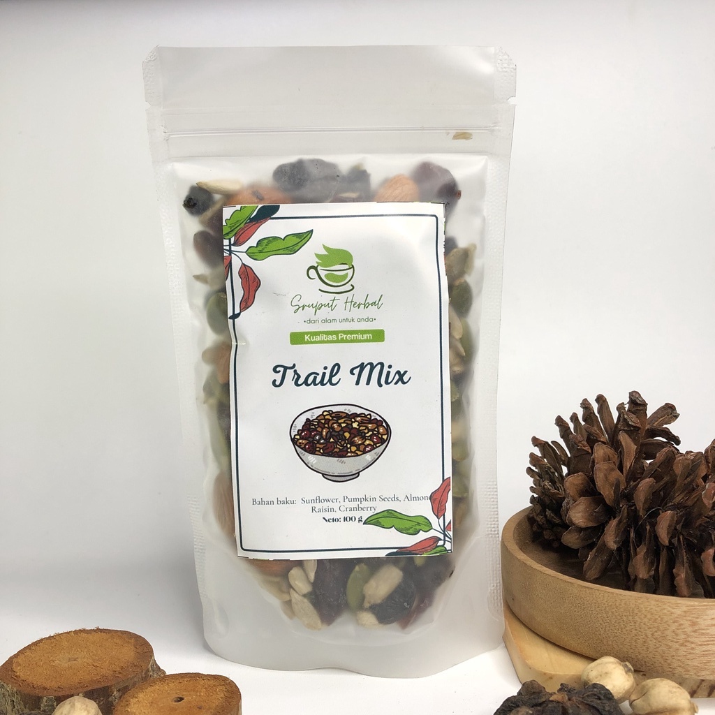 100gr Trail Mix - Sunflower Pumpkin Seeds Almond Raisin Cranberry - Premium Berkualitas Sruput Herbal