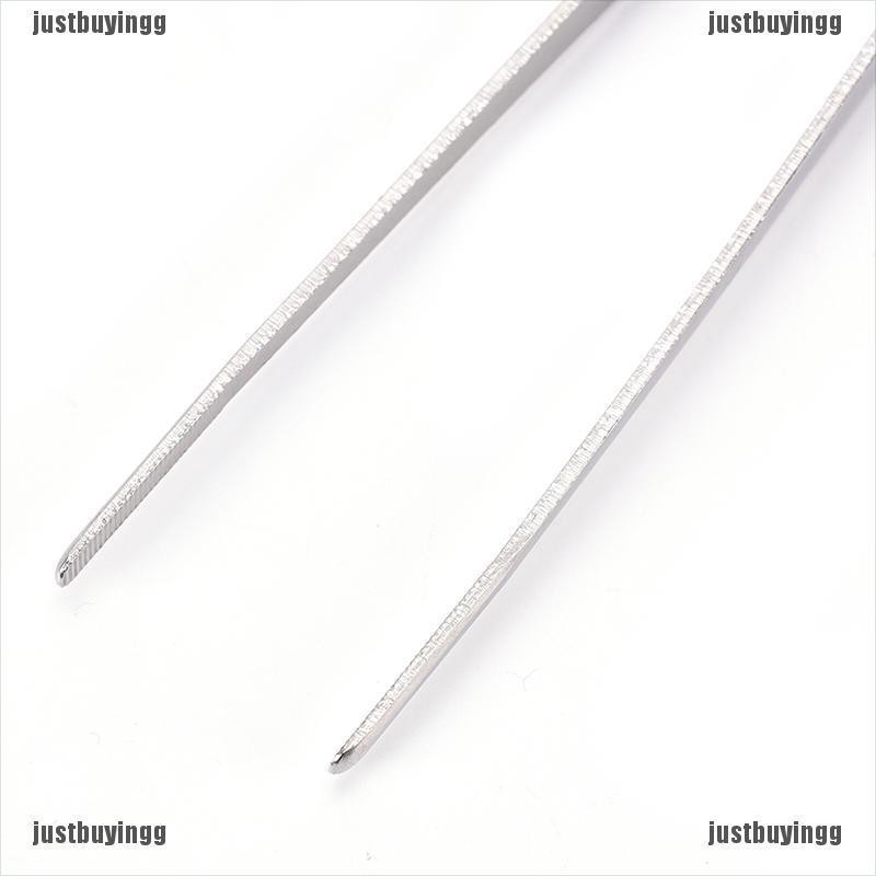 JB✪ Silver Stainless Steel Long Food Tongs Straight Tweezers Kitchen Tool