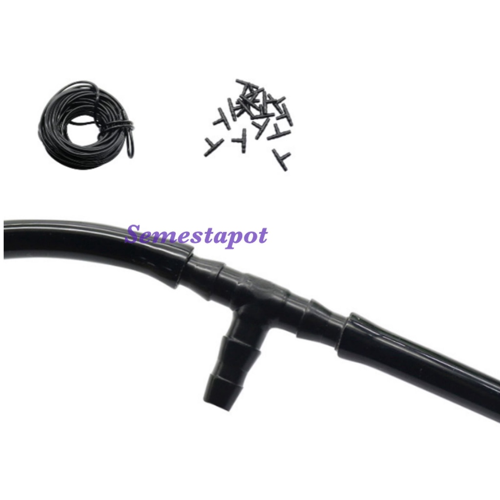 10pcs Sambungan T 4/7 Konektor Tee Selang Irigasi Hidroponik