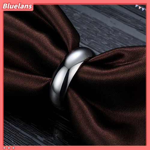 Bluelans Cincin Bahan Titanium Steel Ukuran Us 6-10 6mm Untuk Pria Dan Wanita