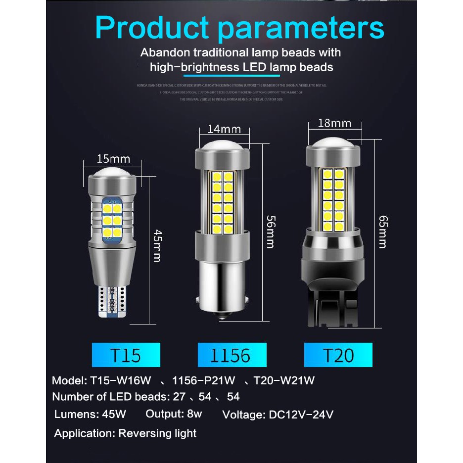 1pc Lampu Led Strobo 3x 1156 T20 7440 T15 W16W P21W Ba15S Untuk Mundur Mobil