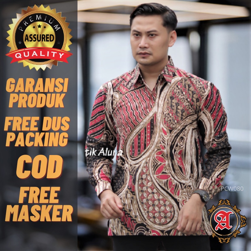 Baju Batik Pria Kemeja Lengan Panjang Modern Prabuseno Premium Full Furing Batik Aluna Solo PCW 080