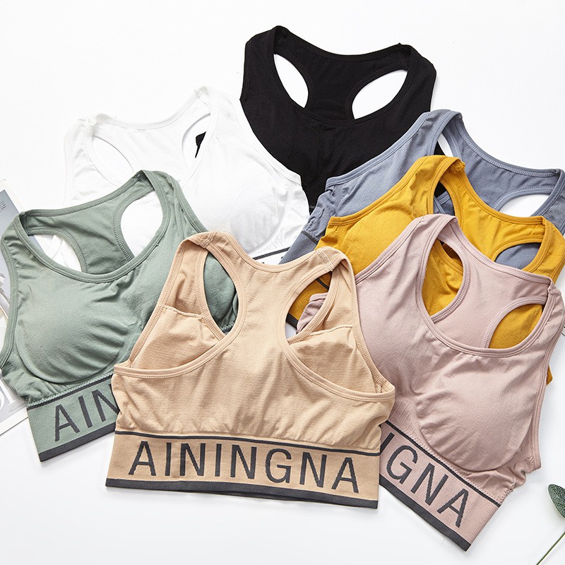 Gobra ♕ PW110 Sport Gym Bra Wanita Sport Crop Top Seamless Kebugaran Olahraga Import COD