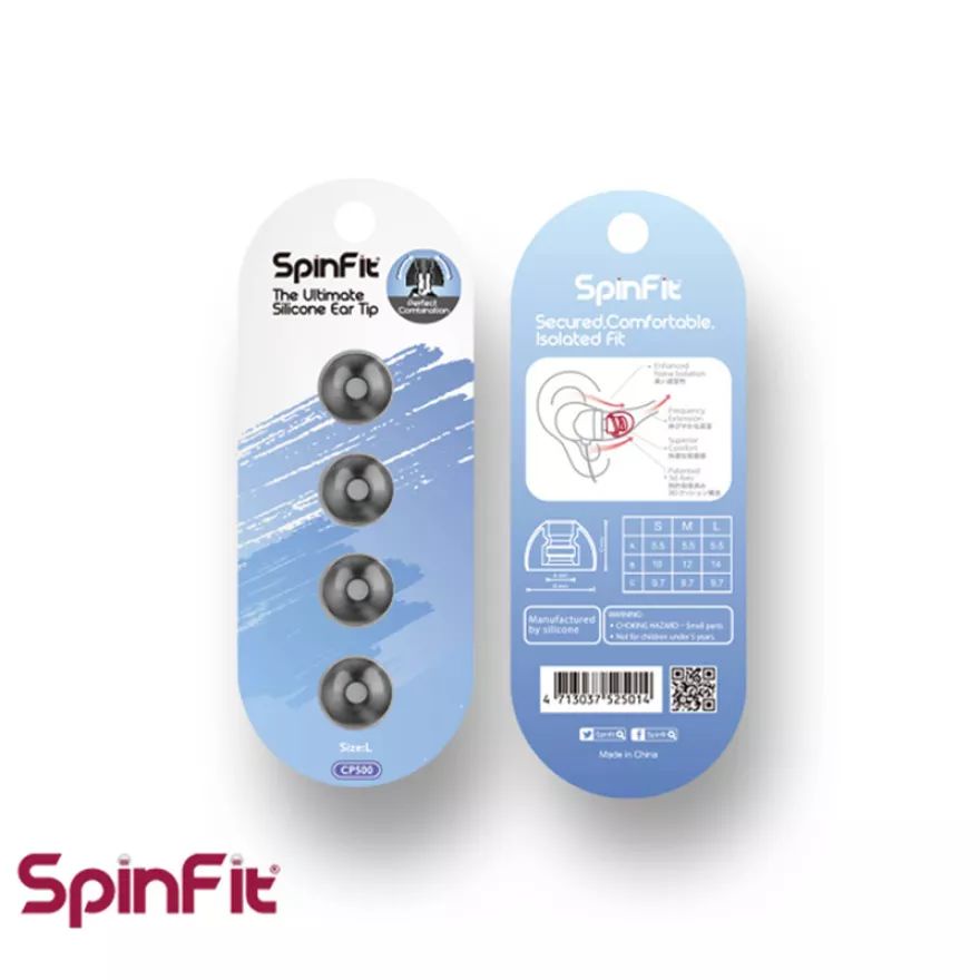 Spinfit Eartips Earpiece CP500 - 5.5mm Nozzle - Replacement - Original Casei - Size S / M / L