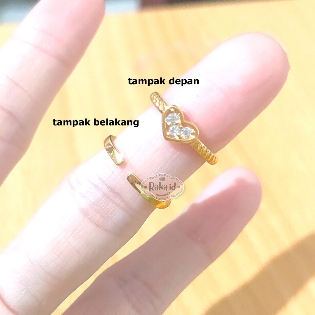 Cincin Anak Motif Love Kepang Adjustable Perhiasan Anak 979