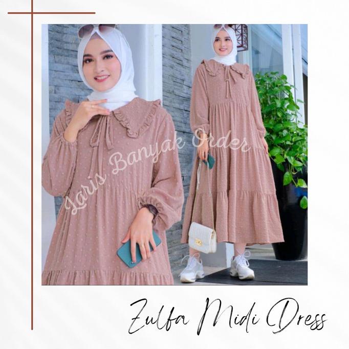 ZULFA MIDI DRESS BAJU WANITA