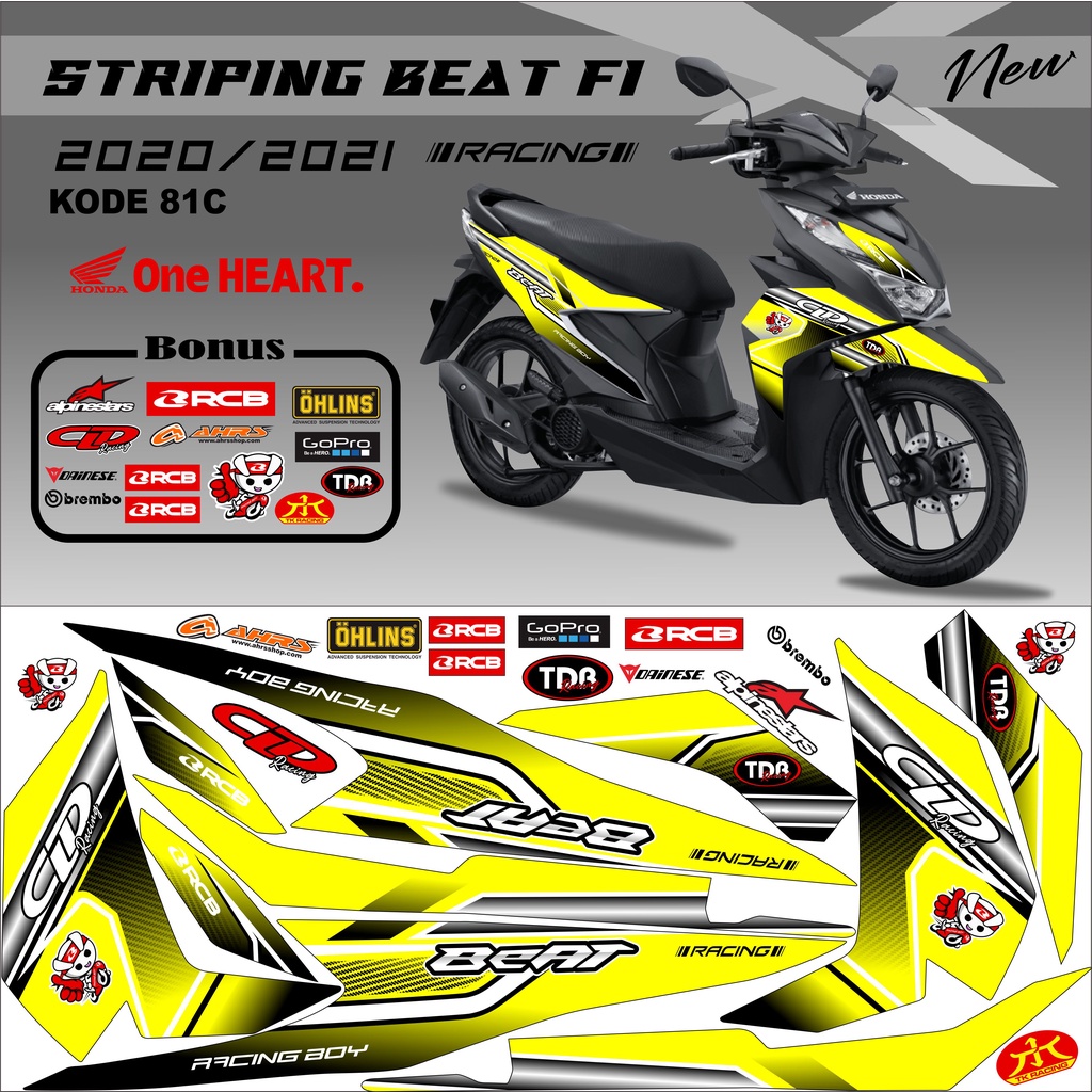 Striping Beat 2021 Variasi Stiker Motor Beat Kode 81