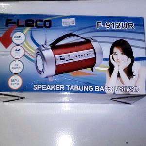 Fleco F-912UR Speaker Tabung Bass USB/sd + Radio FM & Lampu Senter LED