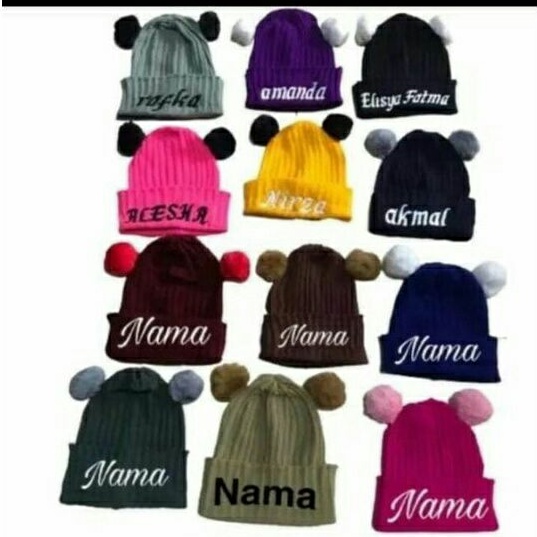 Kupluk Pom Pom Bahan Rajut Salur Untuk Anak 3bln - 5tahun
