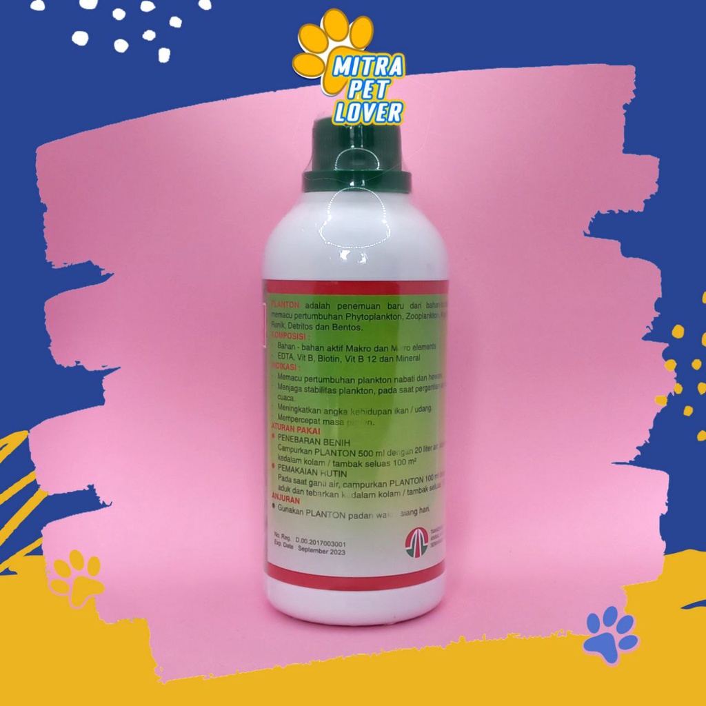 OBAT PERTUMBUHAN PLANKTON - PLANTON 500 ML ORIGINAL - BAHAN AKTIF PEMACU TUMBUHNYA PLANKTON ALGA IKAN UDANG CEPAT PANEN - MURAH ASLI - PET ANIMAL FISH SHRIMP - VETERINARY TAMASINDO OBAT KESEHATAN &amp; VITAMIN TERNAK HEWAN BINATANG PELIHARAAN MITRAPETLOVER