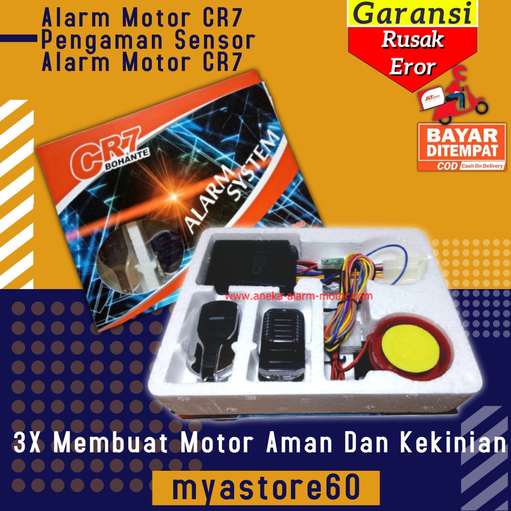 Alarm Kunci Gembok Pengaman Security Sensor Alarm Semua Motor Universal Aksesoris Variasi Motor CR7