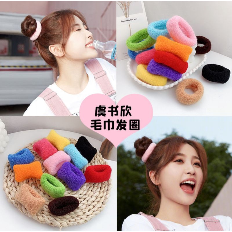 Ikat Rambut Donat Garis Korea Bahan Nilon Aksesoris Rambut Fashion Wanita Korea Murah