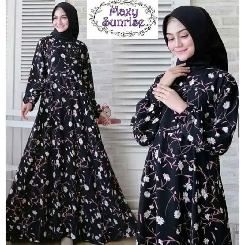 Gamis motif bunga musim semi