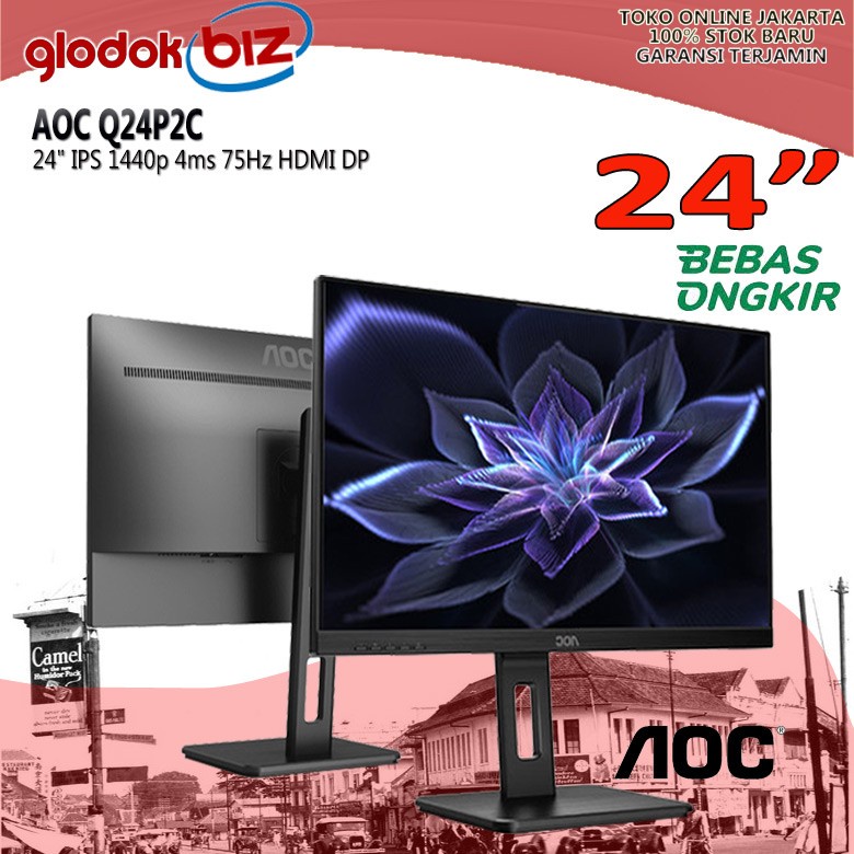 Monitor LED AOC Q24P2C 24" IPS 1440p 4ms 75Hz HDMI DP