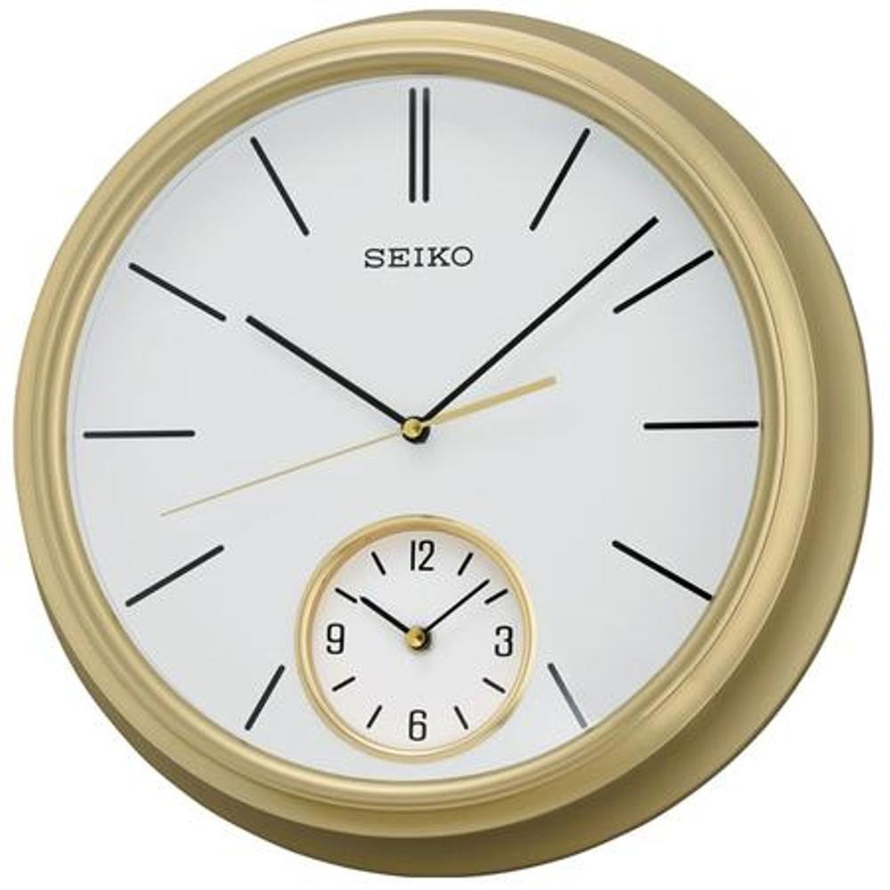 Seiko Qxa625g Jam Dinding 36 Cm Dual Time Wall Clock Shopee Indonesia