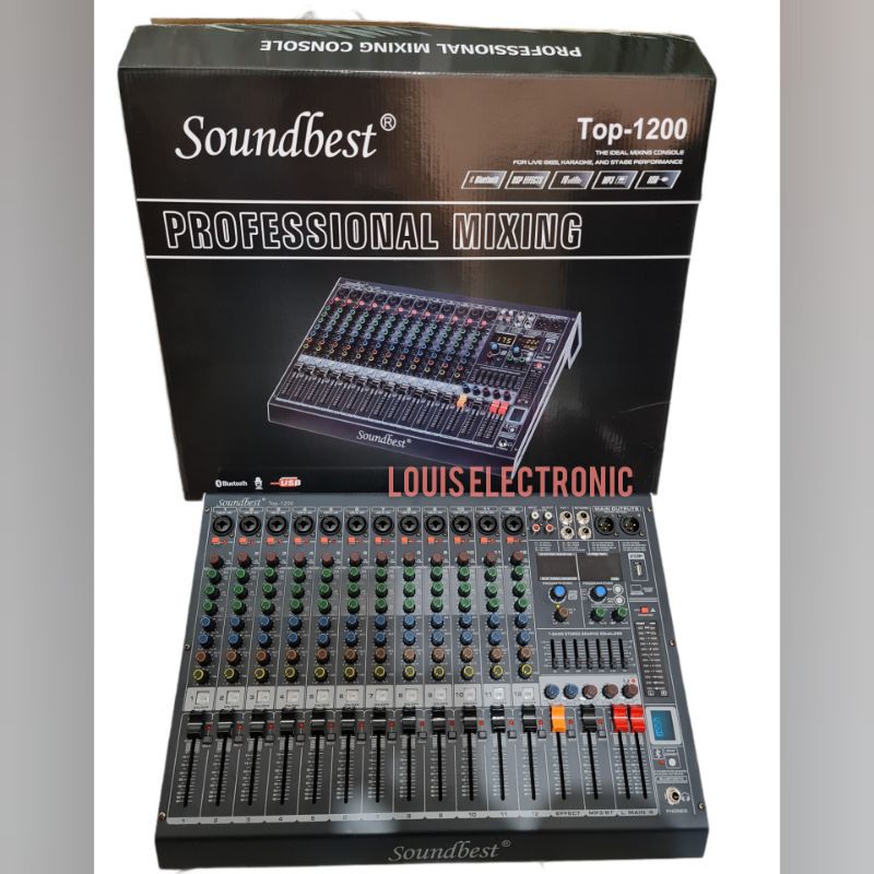 Mixer SoundBest Top 1200 Original 12 Channel Bluetooth - USB Recording