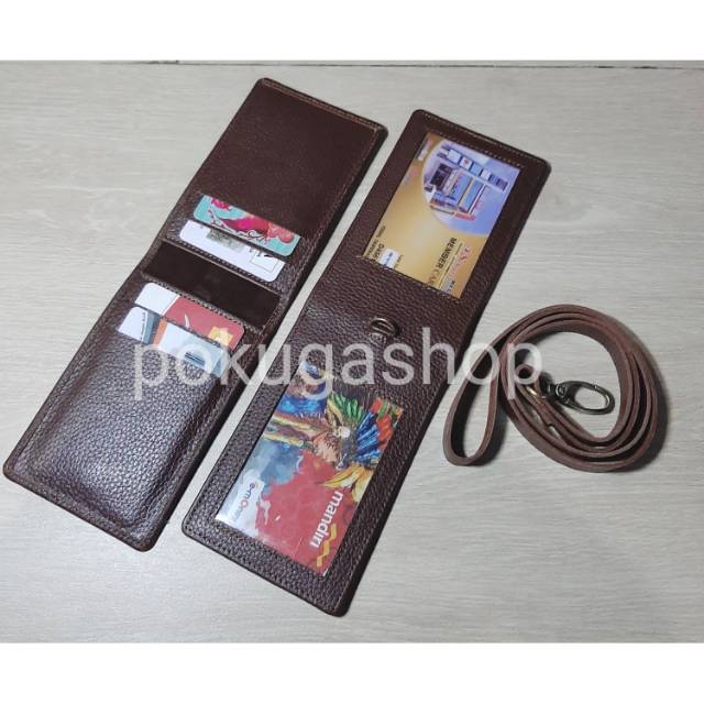 

Name tag kulit premium slot kartu / id card kulit asli / tag name kulit