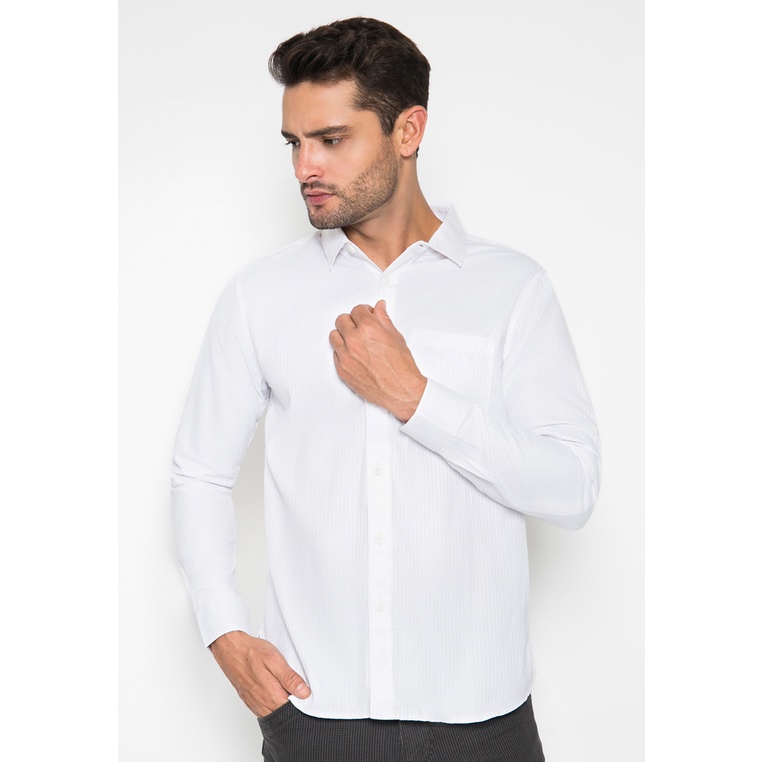 LGS - Kemeja Casual Pria - Lengan Panjang - Kemeja Basic Putih - CSH.283.S988.157.C L/S