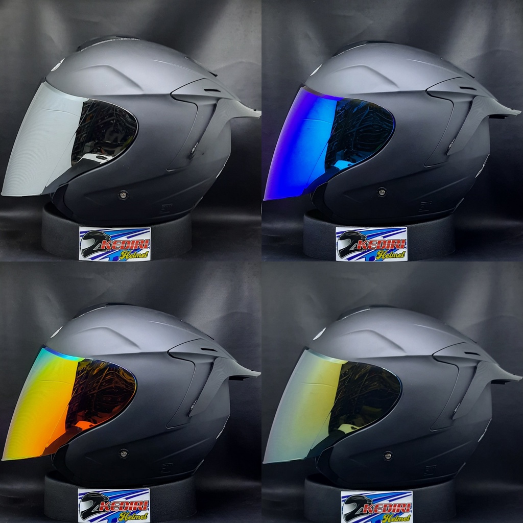 Helm INK DYNAMIC solid polos original putih hitam glossy dop gunmet paket ganteng-1
