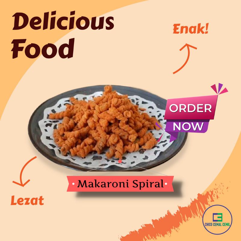 

MAKARONI SPIRAL / MAKARONI SPIRAL HITZ / MAKARONI BANTET / MAKARONI ULIIR / UNTIR Berat bersih 100 gr – 1000gr/1kg pedas, jagung manis,daun jeruk, kekinian, enak,gurih dan renyah.