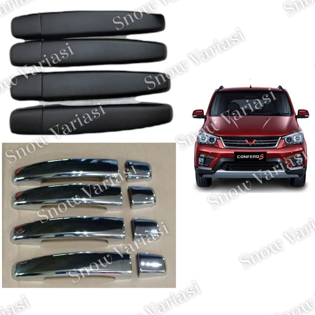 Handle Cover Pegangan Pintu Wuling Confero S Hitam Chrome