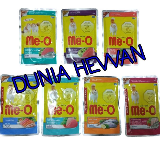 

Meo ME-O Pouch/saset 80G 80 G 80GR 80 GR per BOKS/BOX/DUS/KOTAK