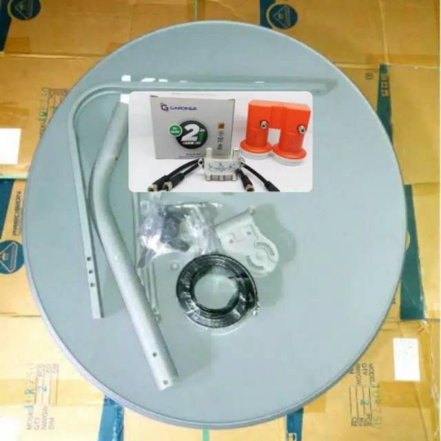 Antena parabola 80cm k vision lnb twin mono blok tanpa receiver