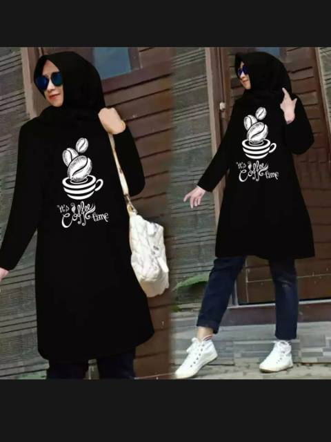 COD TUNIK FASHION MUSLIM COFFEE TIME ATASAN MUSLIM WANITA