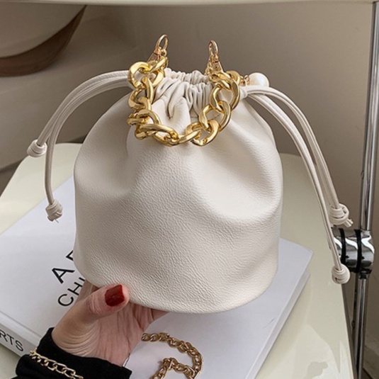 BJ43057 - BEIGE/BLACK/GREEN/YELLOW - TAS SLEMPANG SERUT TALI RANTAI JINJING TOTEBAG HANDBAG TAS WANITA FASHION IMPORT MODIS ELEGAN TERMURAH TERLARIS TERBARU BAGSTORE JAKARTA TAS BATAM BQ3057