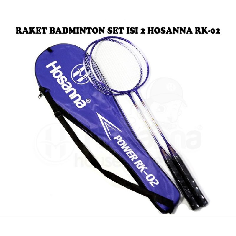 RAKET BULU TANGKIS RAKET BADMINTON SET ISI 2 HOSANNA RK-02