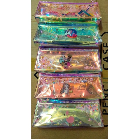 

Pencil case sleting air dan gliter karakter