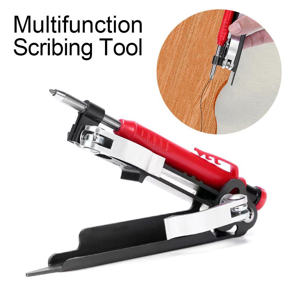 Solighter Multifungsi Scribing Tool DIY Alat Ukur Dengan Pensil Lubang Dalam Woodworking Scribe Gauge Garis Besar Lingkaran Profil Penggaris Coret