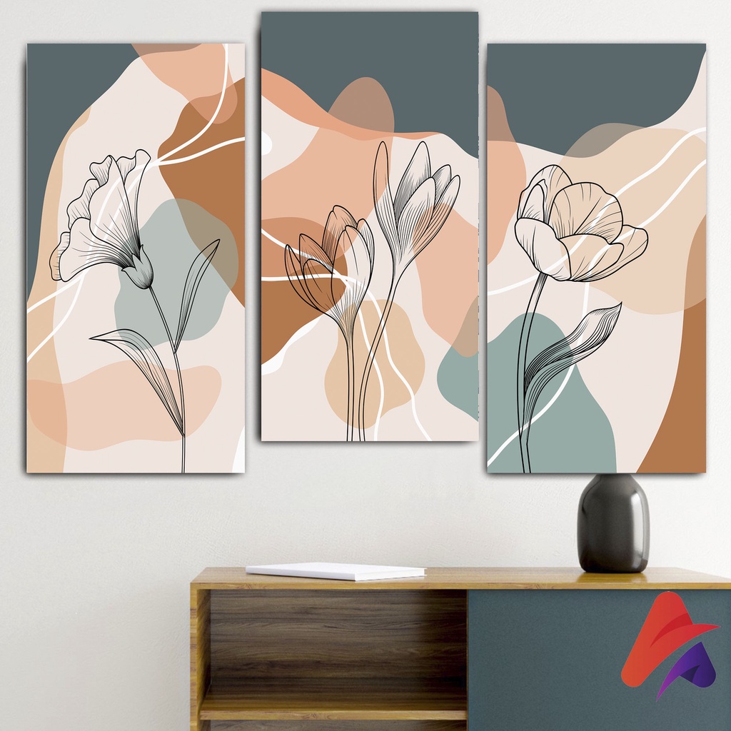 HIASAN DINDING BUNGA ABSTRAK AESTHETIC REALISTIC (15X30 CM) ABSTRAK BUNGA WALL DECOR HIASAN DINDING KAMAR PAJANGAN RUANGAN POSTER KAYU GAMBAR BUNGA ABSTRAK