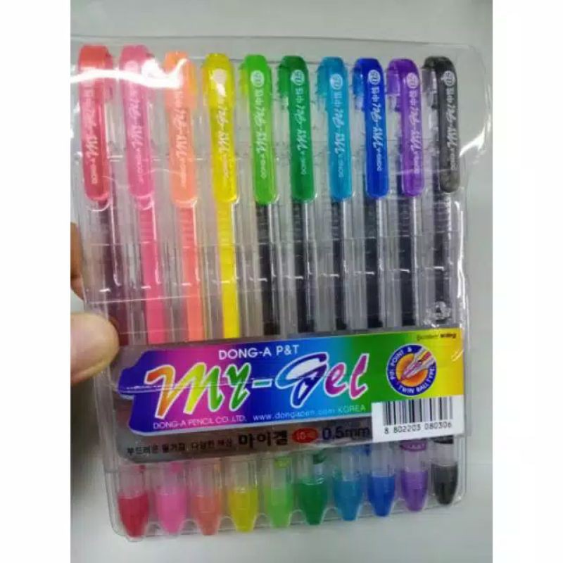 

pulpen mygell warna warni isi 10