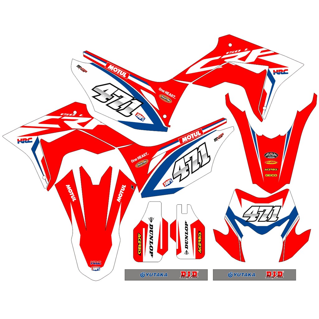 Sticker DECAL CRF 150 L Bisa Custom Stiker Honda CRF 150 L  (68)