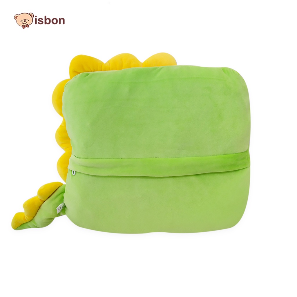 Balmut Bantal Selimut Motif Dino Lucu Warna Hijau Leci Cocok Untuk Traveling Mudah dibawa Hangat dan Nyaman By ISTANA BONEKA