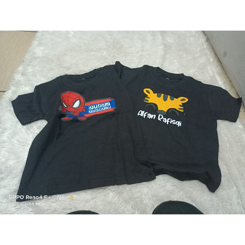 kaos nama anak custome