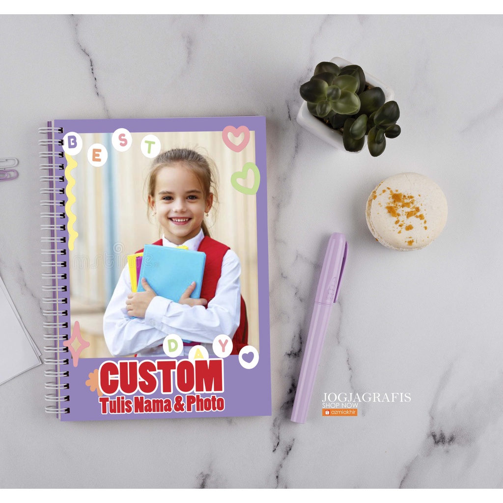 

Buku Notebook Custom Frame Photo A5 Custom Desain / BUKU TULIS CUSTOM / bloknot Spiral / Notebook Spiral A5