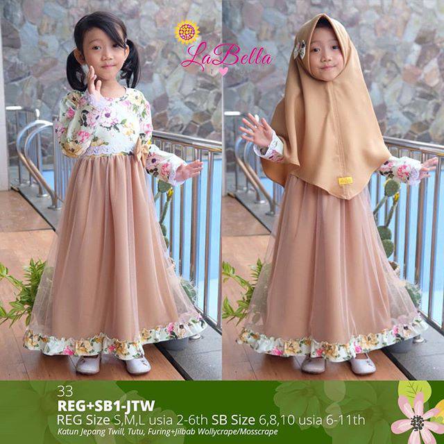 Gamis anak Labella / tutu / coklat