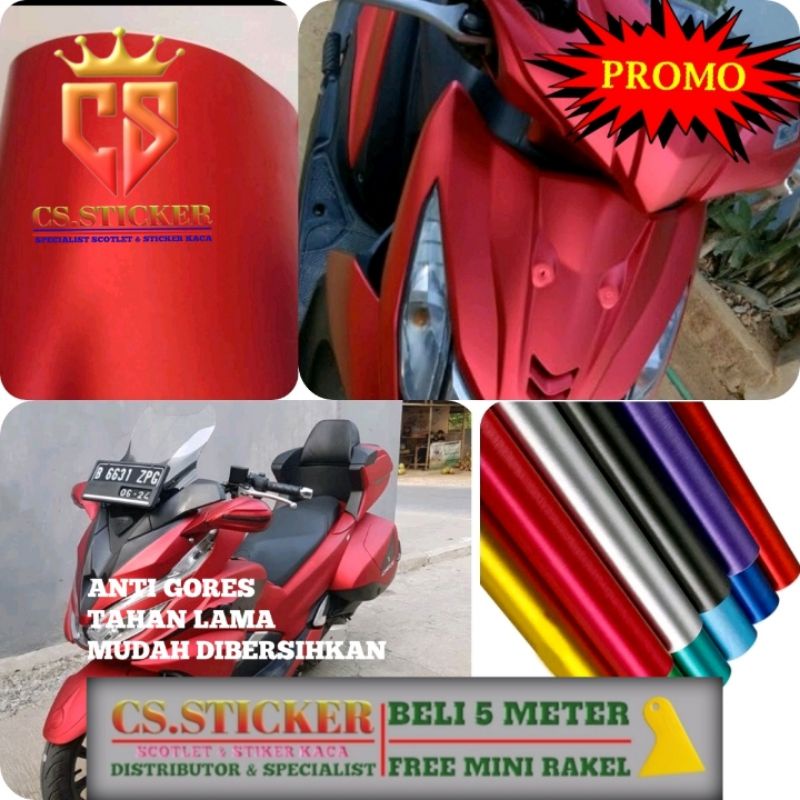 Stiker skotlet merah chrome mirror sticker merah metalikkrom super glossy red chrome