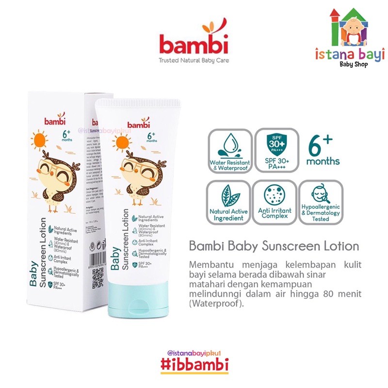 Bambi Sunscreen Lotion 100 ml  PROMO - Sunblock bayi dan anak